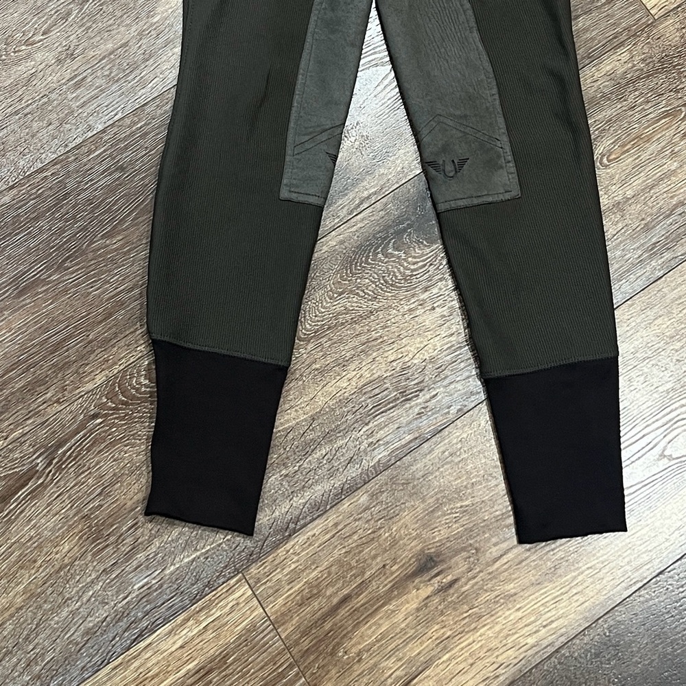 Gutos Equestrian Horse Riding Breeches Ribb Knee Patch Pants In Dark Grey 🐴 - Picture 3 of 6